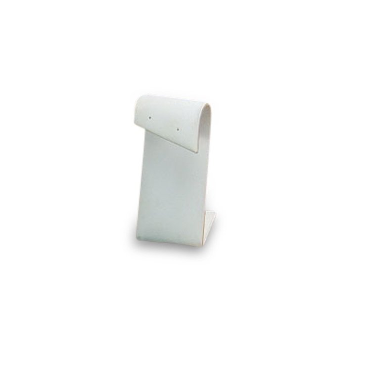 Tall White Leatherette Earring Stand