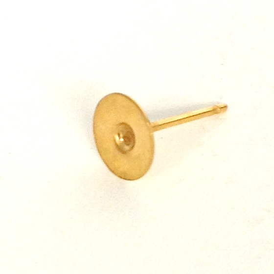 Yellow Gold Filled Post with Flat Pad