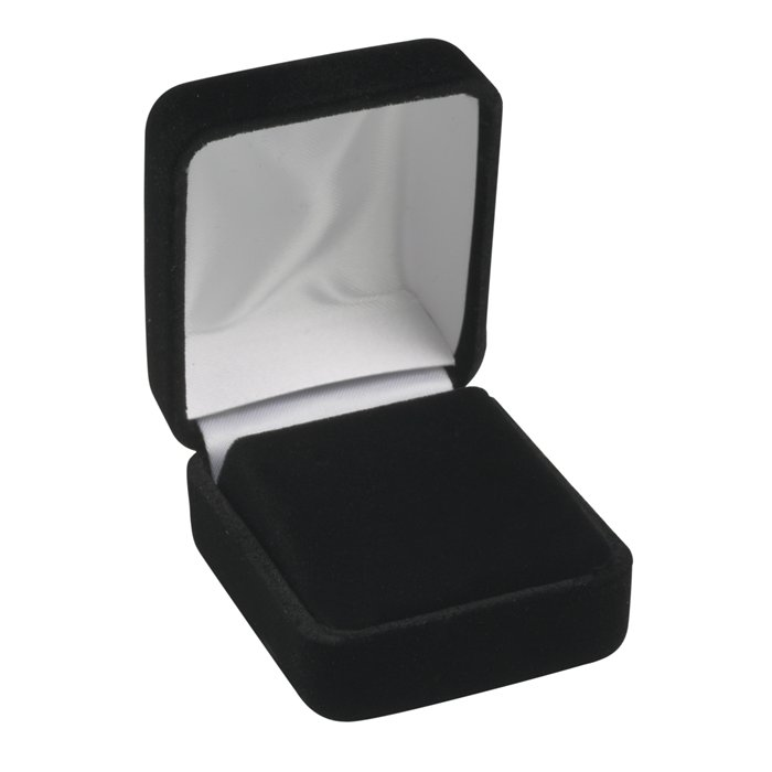 Black Plain Velvet Earring Box